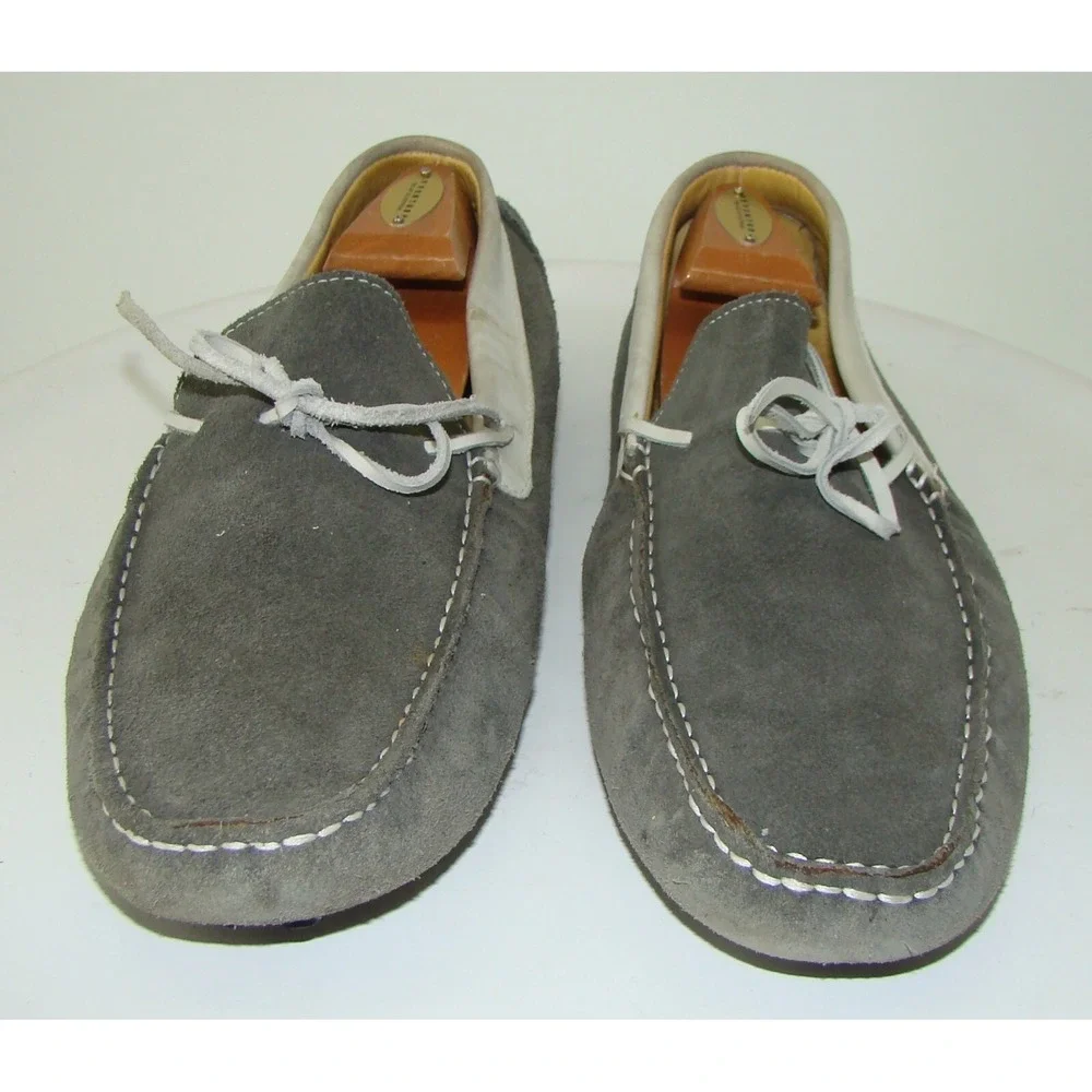 Mercanti Fiorentini Relax Gray Suede Leather Driving Moccasin Loafers Mens 13M